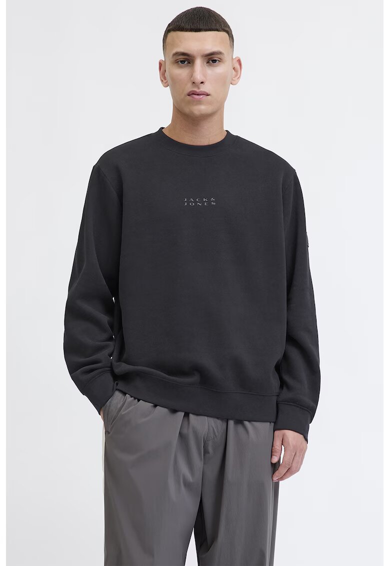 Jack & Jones Bluza de trening lunga cu decolteu la baza gatului - Negru