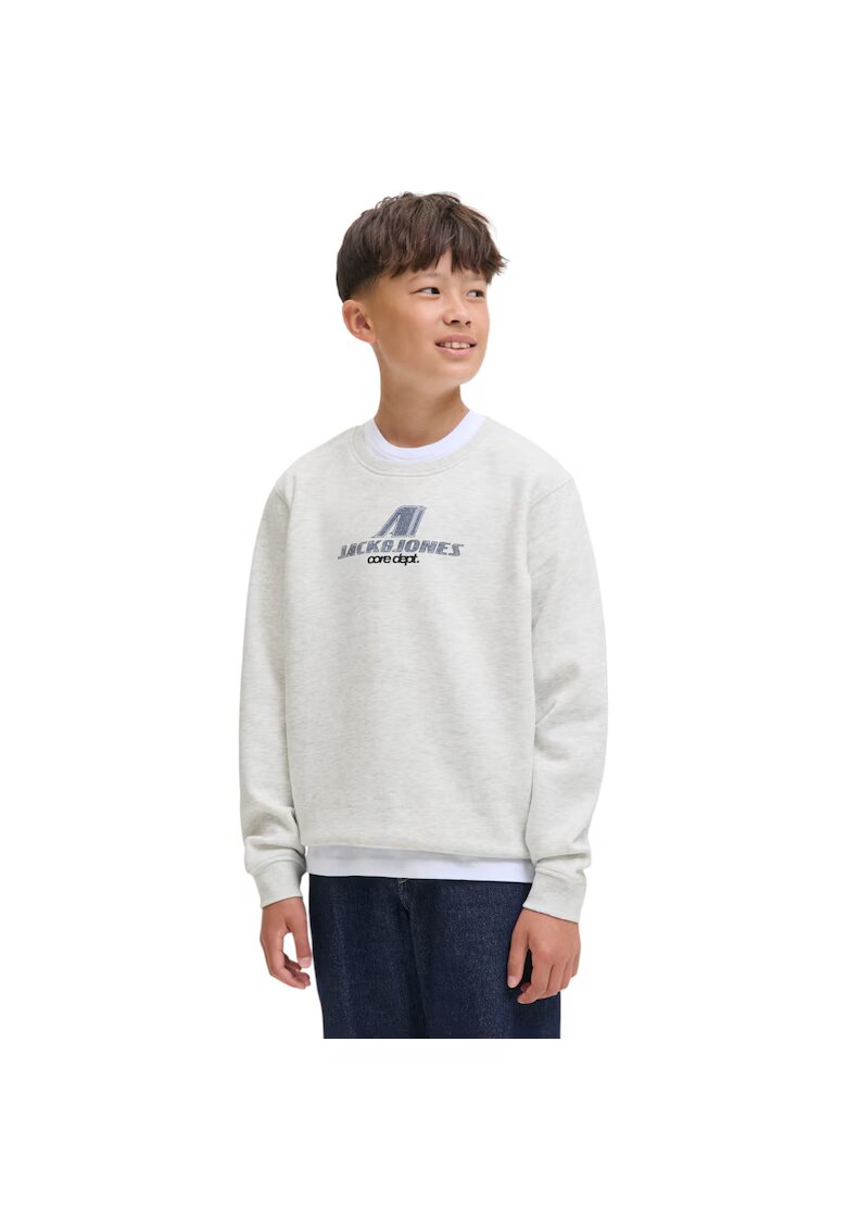 Jack  Jones Bluza JACK &JONES Tier Print Crew SN JNR 47709 - Alb