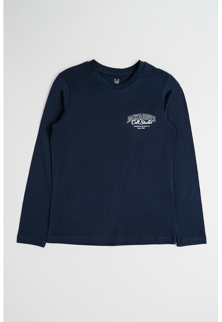 Jack  Jones Bluza regular-fit cu decolteu la baza gatului - Alb/Bleumarin