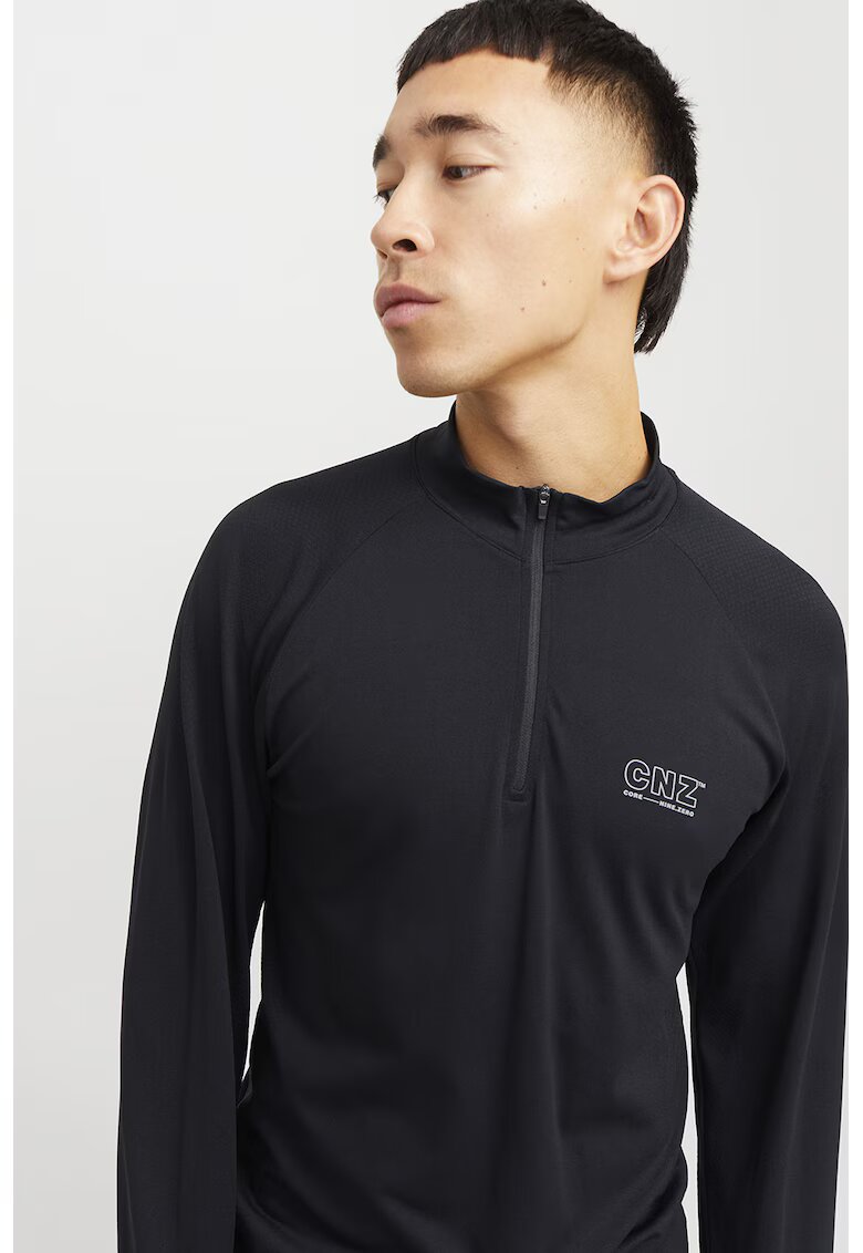 Jack & Jones Bluza slim fit cu detaliu logo - Negru