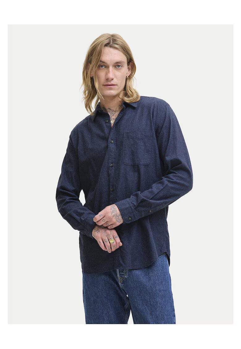 Jack & Jones Camasa barbati - bleumarin - bumbac