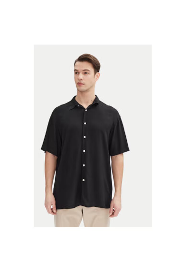 Jack  Jones Camasa barbati Jack Jones - 12271078 - Viscoza - Negru - Negru