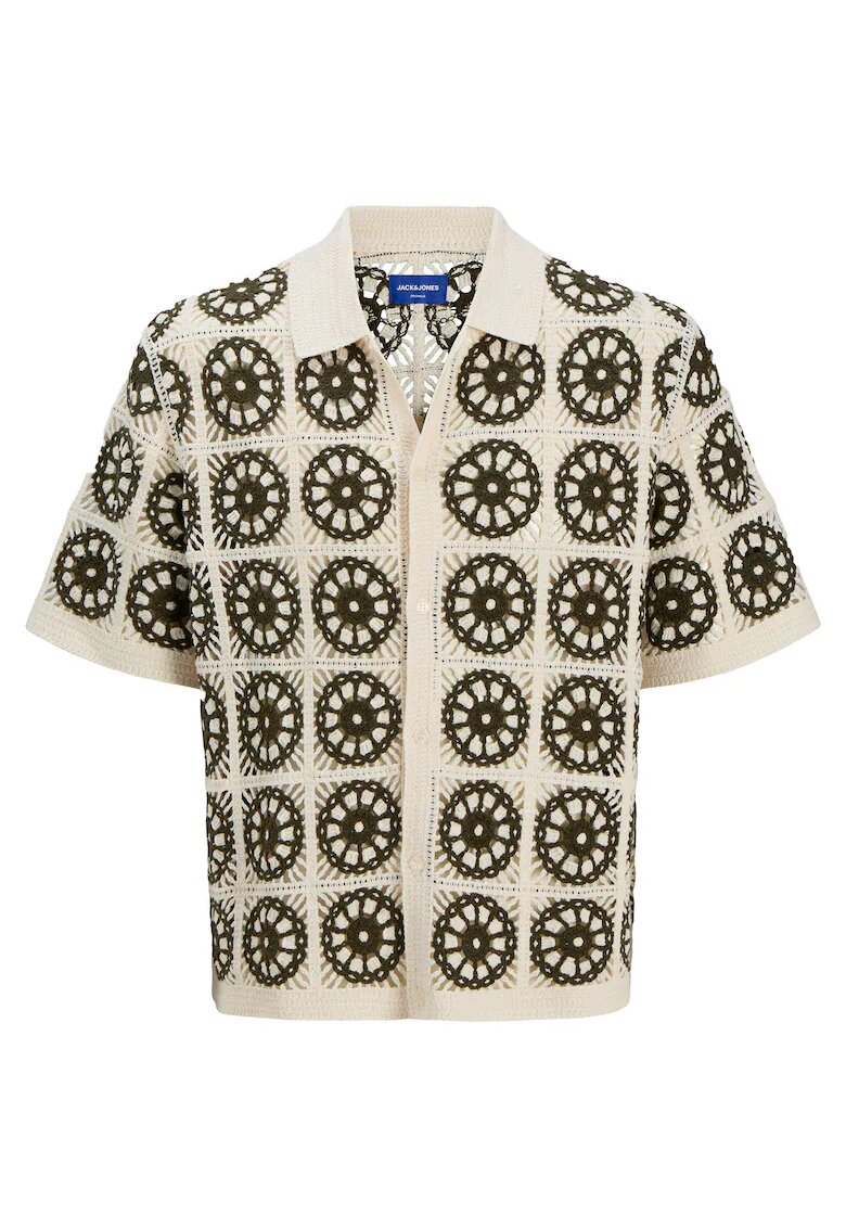 Jack  Jones Camasa barbati Jack Jones - 12278724 - Bumbac/Acril - Bej - Bej