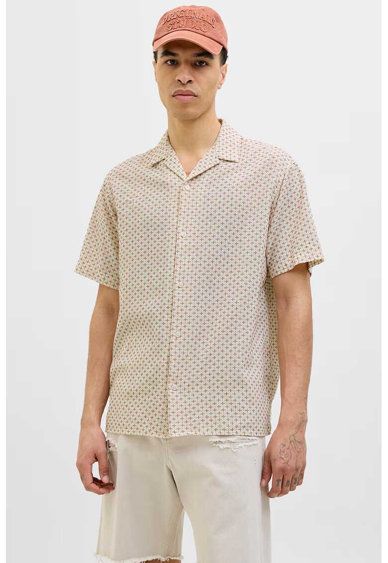 Jack  Jones Camasa cu cusaturi decorative - Bej deschis