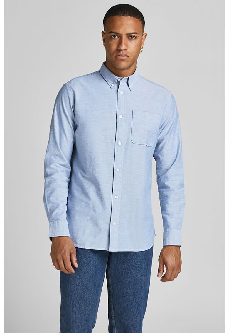 Jack  Jones Camasa slim fit din amestec de bumbac organic - Albastru lavanda
