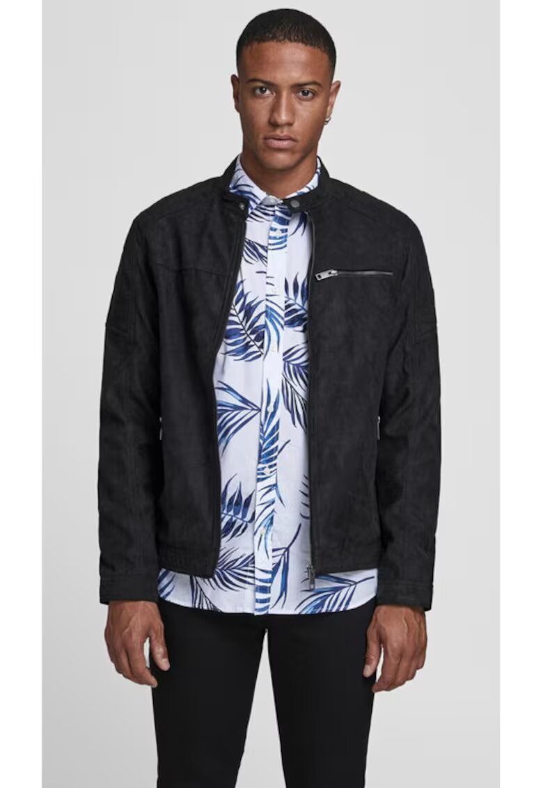 Jack  Jones Geaca barbati - 14460 - Piele ecologica - Negru