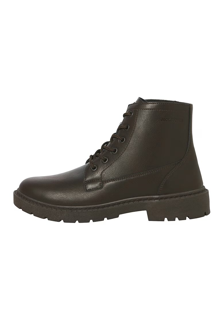 Jack & Jones Ghete de piele ecologica cu sireturi 12287782-ANTHRACITE - Maro inchis