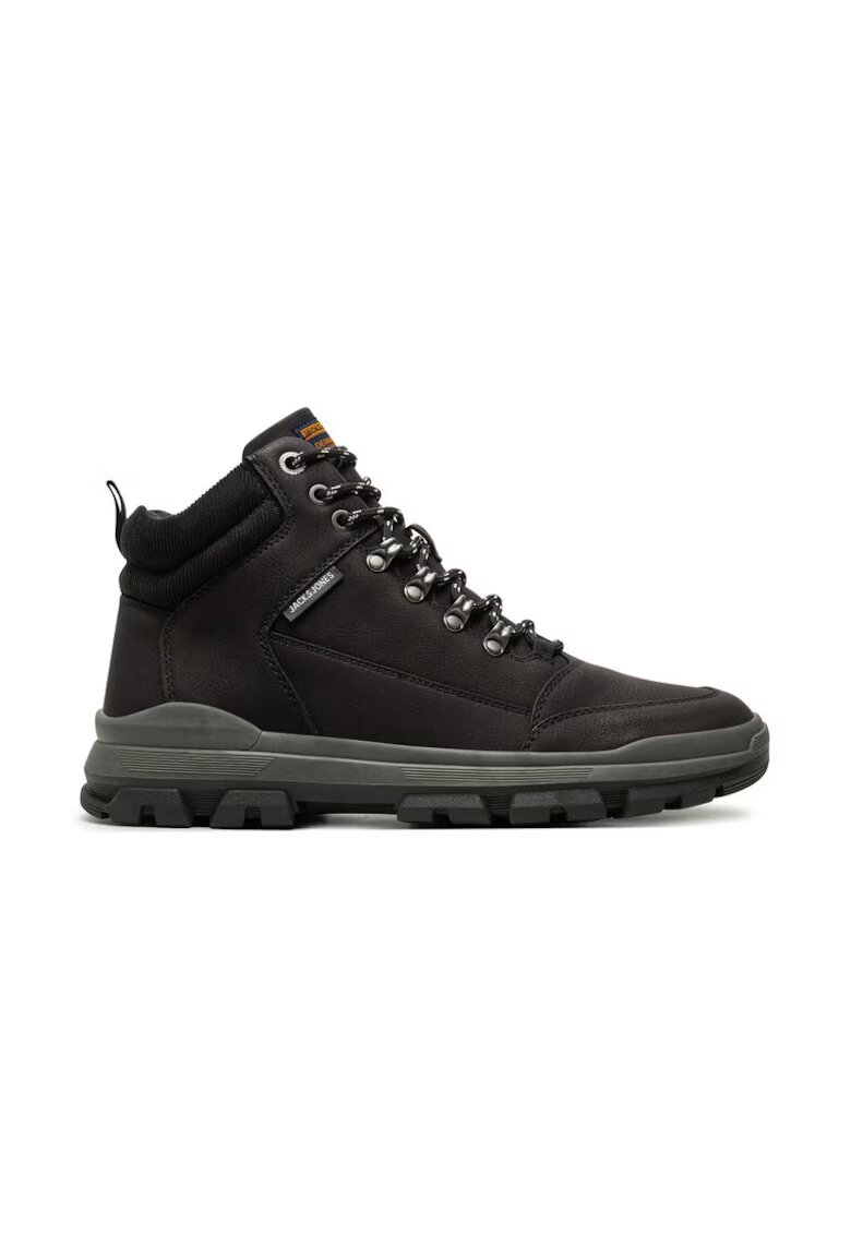 Jack  Jones Ghete Imperial 12257750 Negru - Piele ecologica