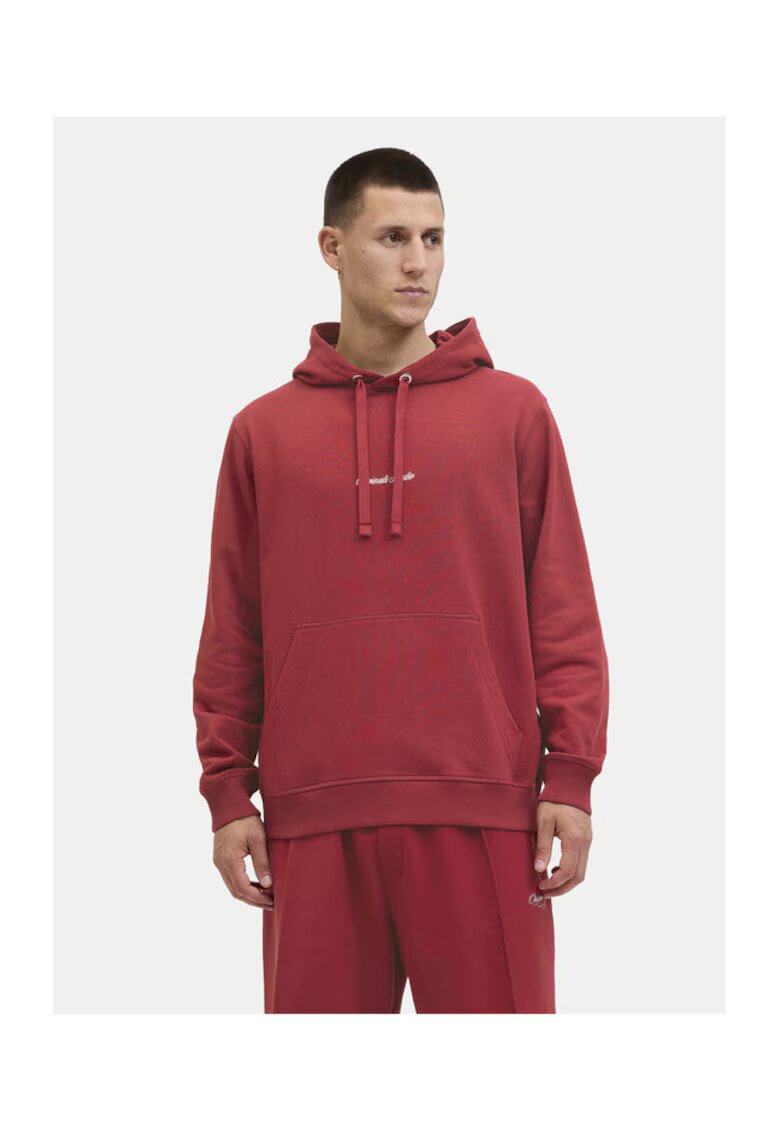 Jack & Jones Hanorac barbati - Jack Jones - rosu - 89% bumbac - 11% poliester reciclat