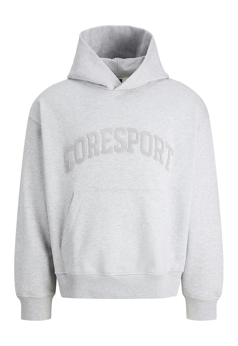 Jack & Jones Hanorac cu buzunar kangaroo - Gri deschis melange