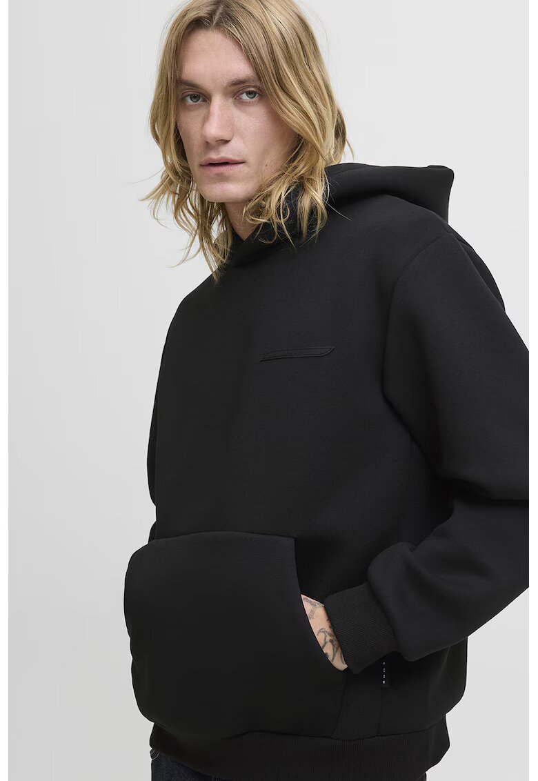 Jack & Jones Hanorac cu buzunare laterale si fermoar - Negru