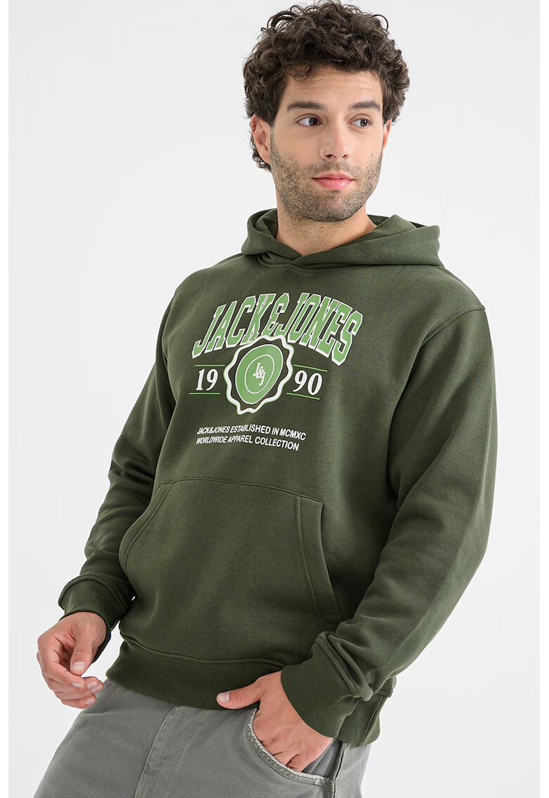 Jack & Jones Hanorac cu imprimeu logo - Alb/Kaki pal
