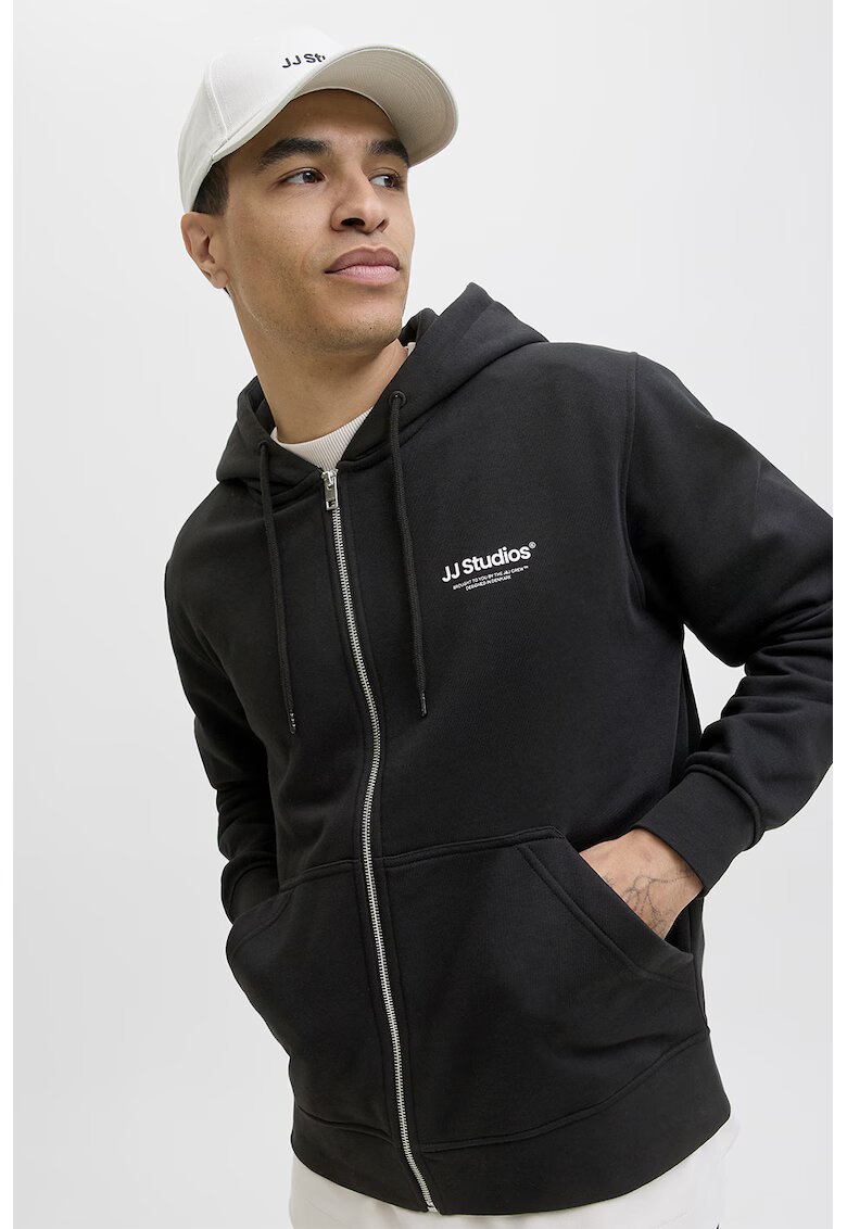 Jack & Jones Hanorac din amestec de bumbac organic cu logo - Negru