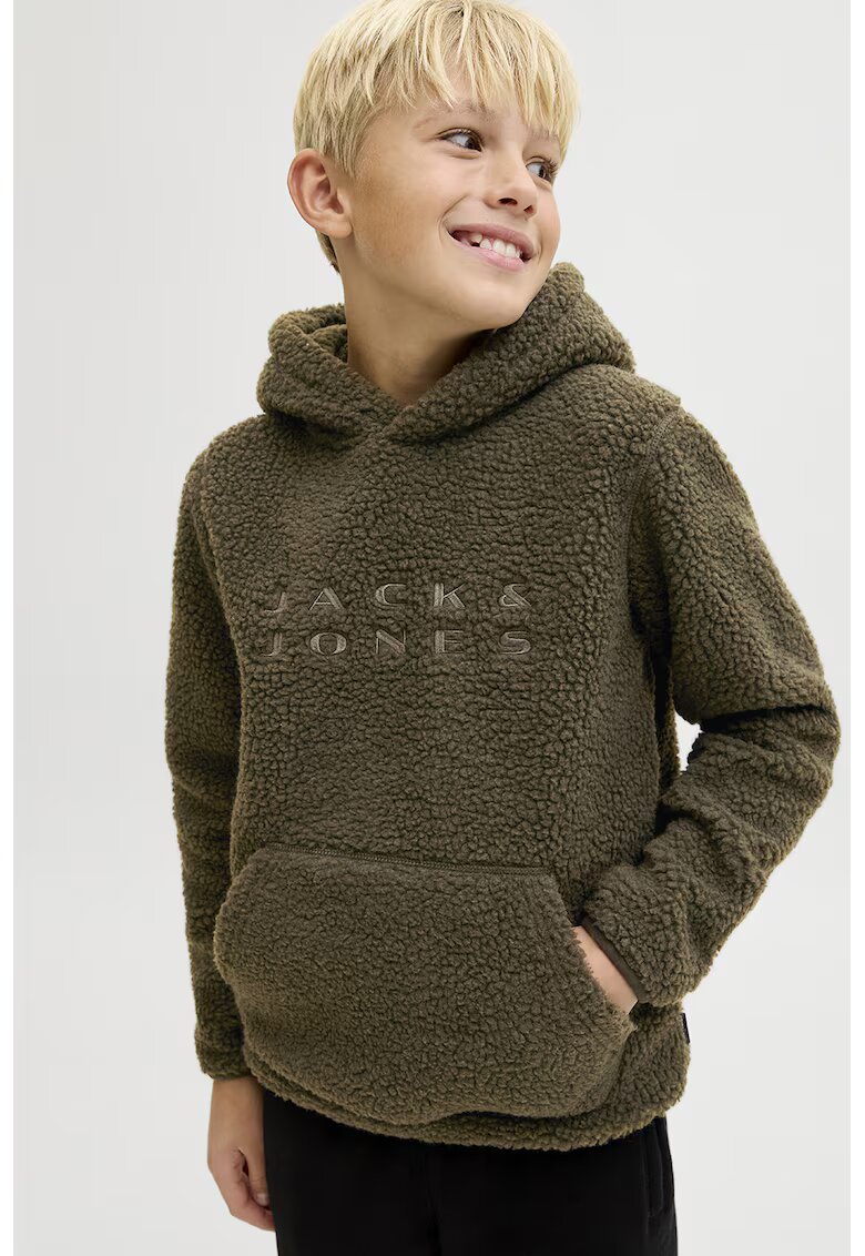 Jack & Jones Hanorac din fleece cu logo brodat - Kaki