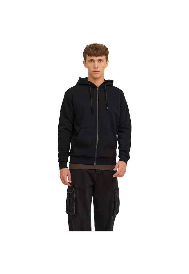Jack  Jones Hanorac JACK &JONES Bradley Sweat Zip Hood 48674 - Negru