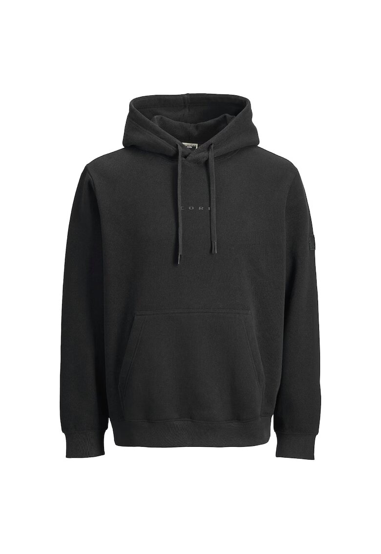 Jack & Jones Hanorac JACK &JONES Point Badge Hood Bf 52833 - Negru
