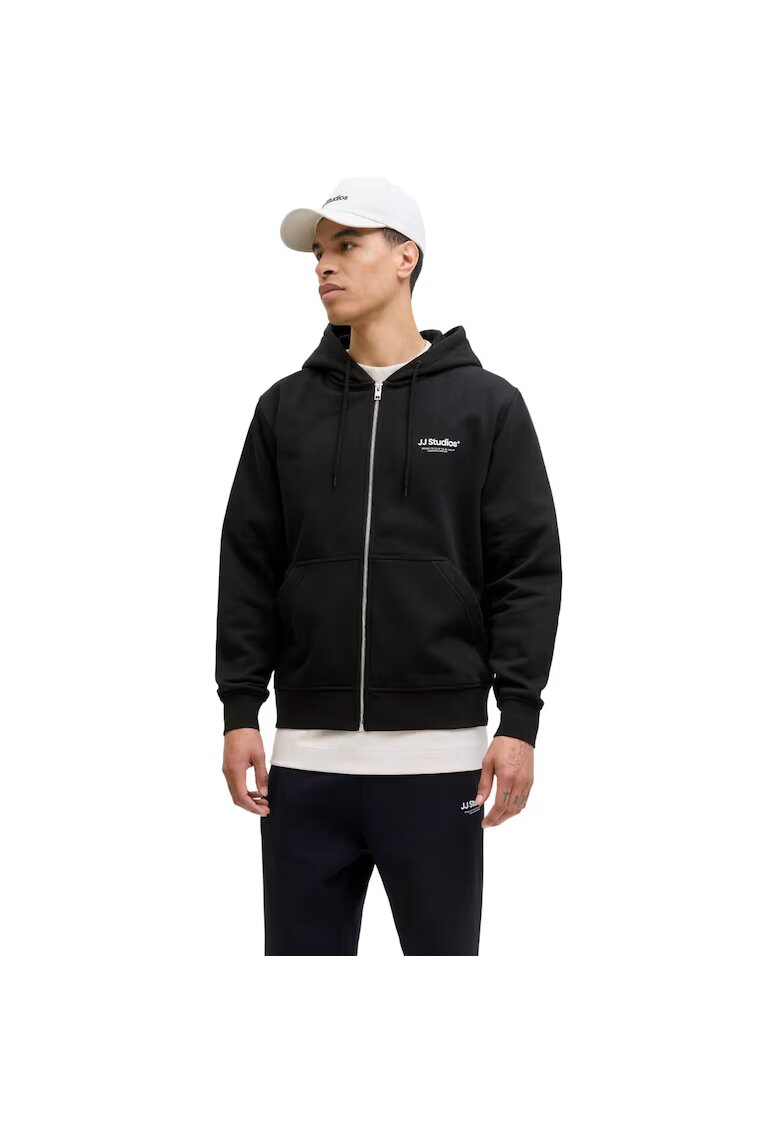 Jack & Jones Hanorac JACK &JONES Soho Hood Zip 53383 - Negru