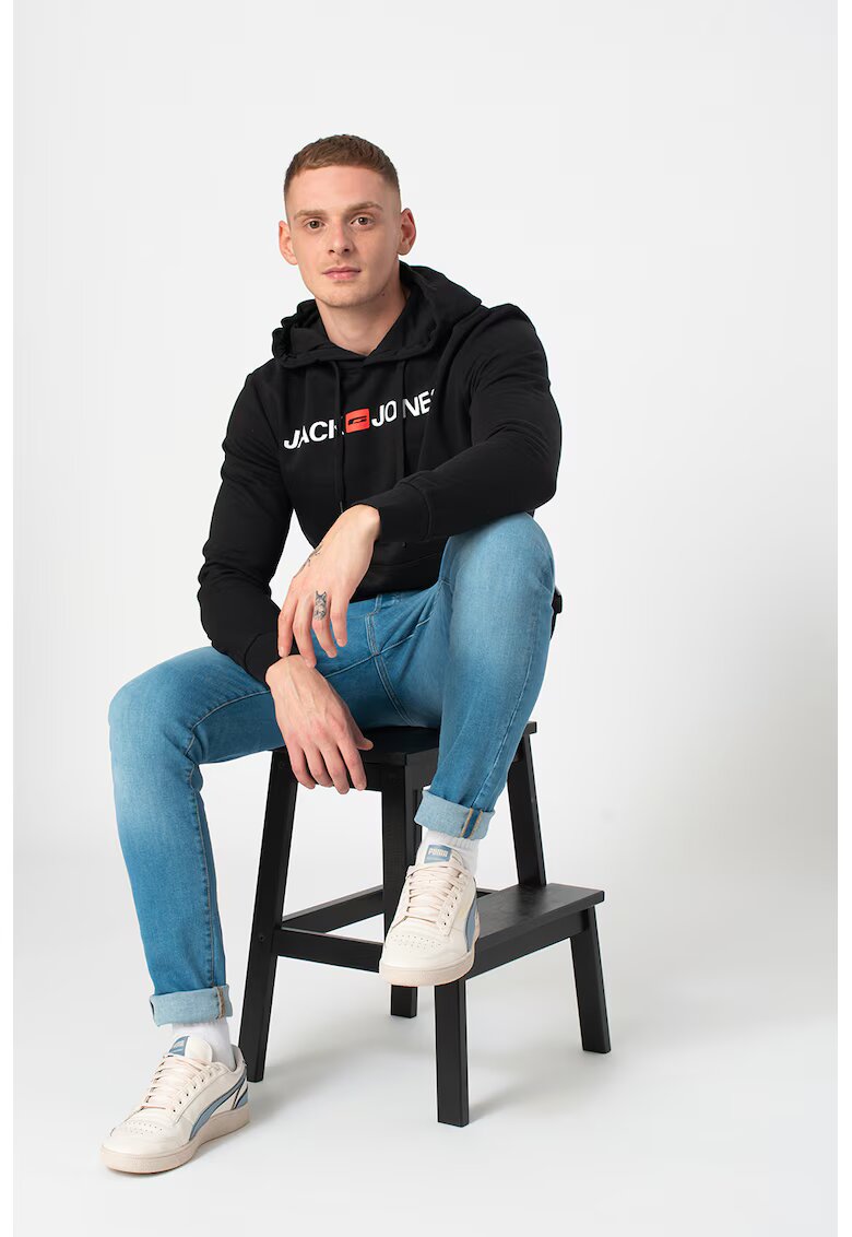 Jack  Jones Hanorac regular fit cu buzunar kangaroo - Negru