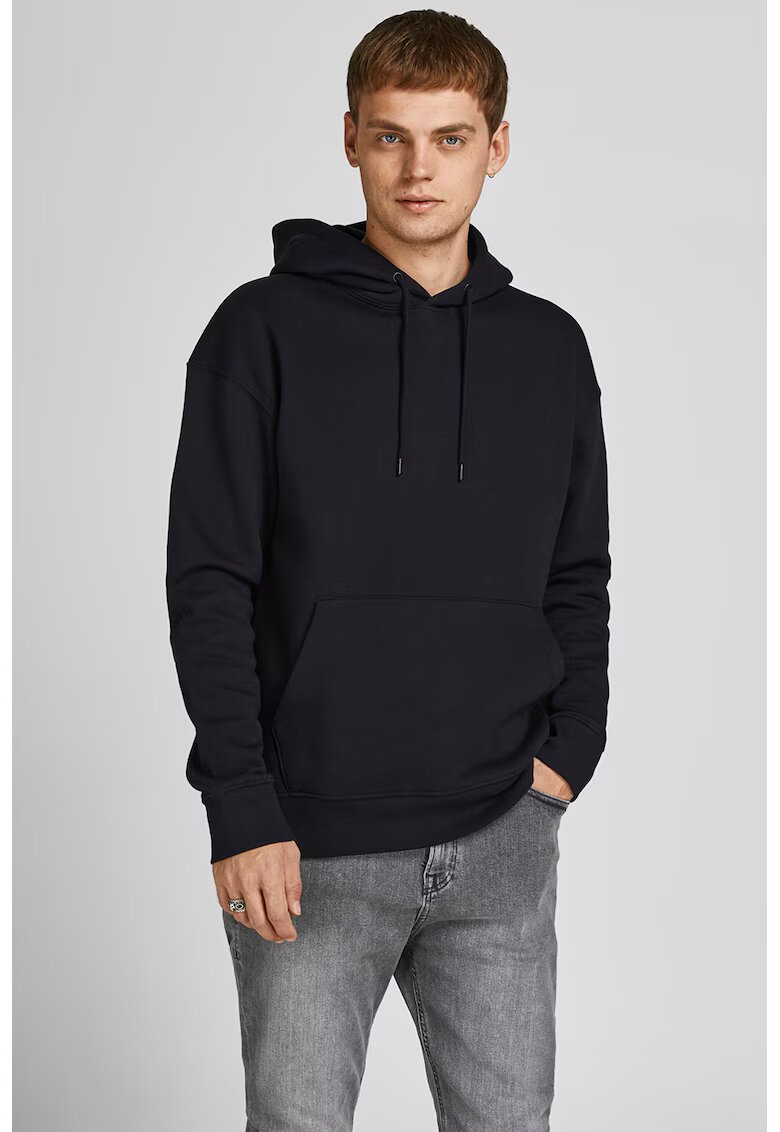 Jack  Jones Hanorac regular fit cu buzunar kangaroo - Negru