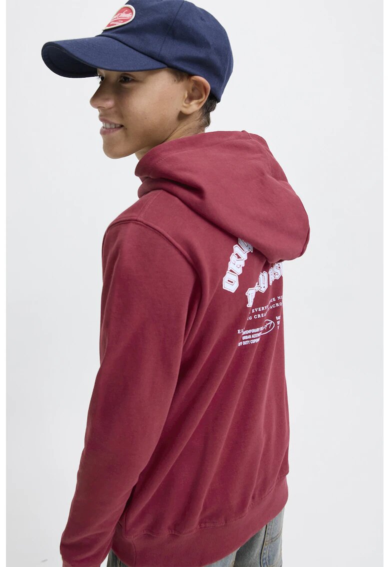 Jack  Jones Hanorac regular fit cu model text - Rosu