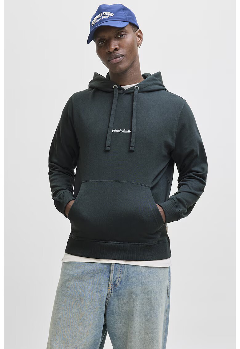 Jack & Jones Hanorac relaxed fit cu buzunar kangaroo - Verde aquamarin