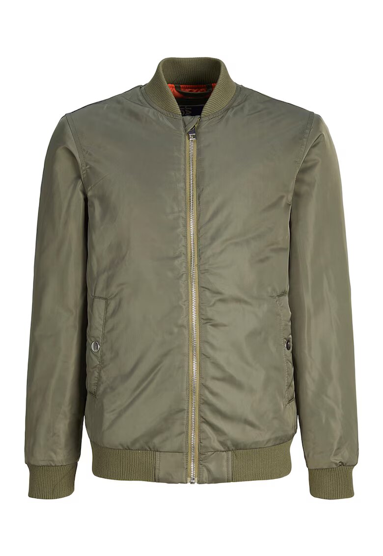 Jack  Jones Jacheta bomber cu buzunare cu capsa - Kaki
