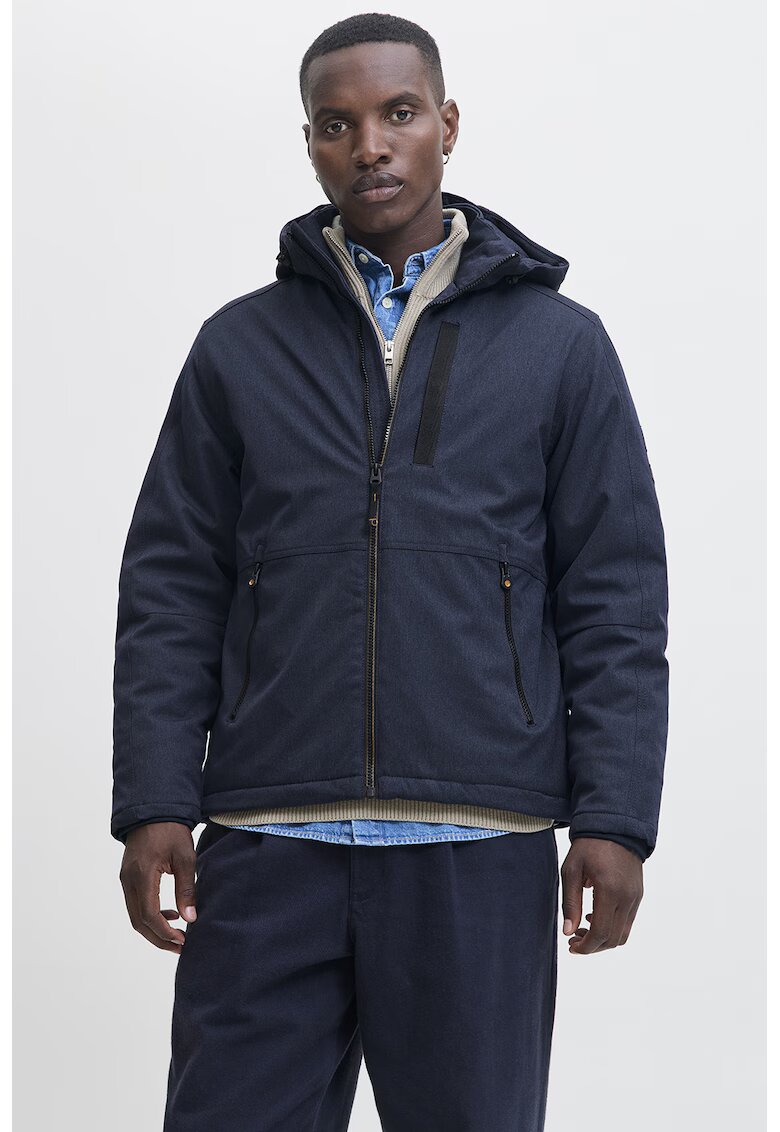 Jack & Jones Jacheta cu buzunare cu fermoar si gluga - Bleumarin