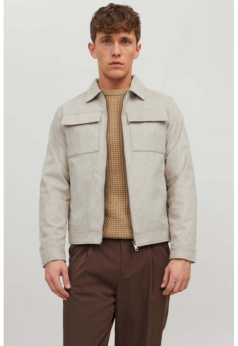 Jack  Jones Jacheta cu buzunare pe piept Rocky - Maro nisip