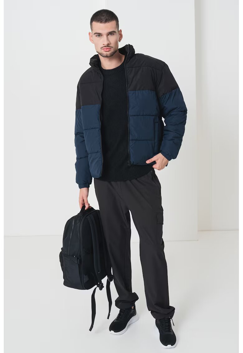 Jack & Jones Jacheta cu vatelina si guler - Albastru ultramarin/Bleumarin