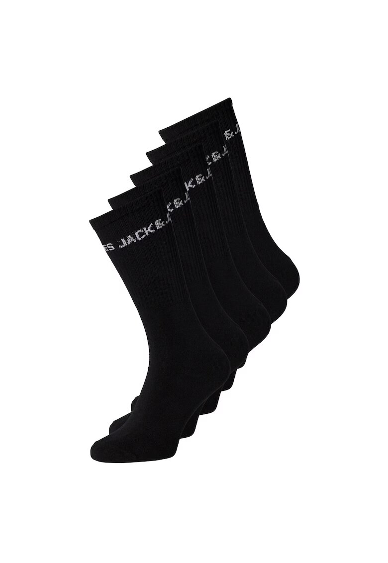 Jack  Jones Jack & Jone - Set de sosete lungi cu model logo - 5 perechi - Negru