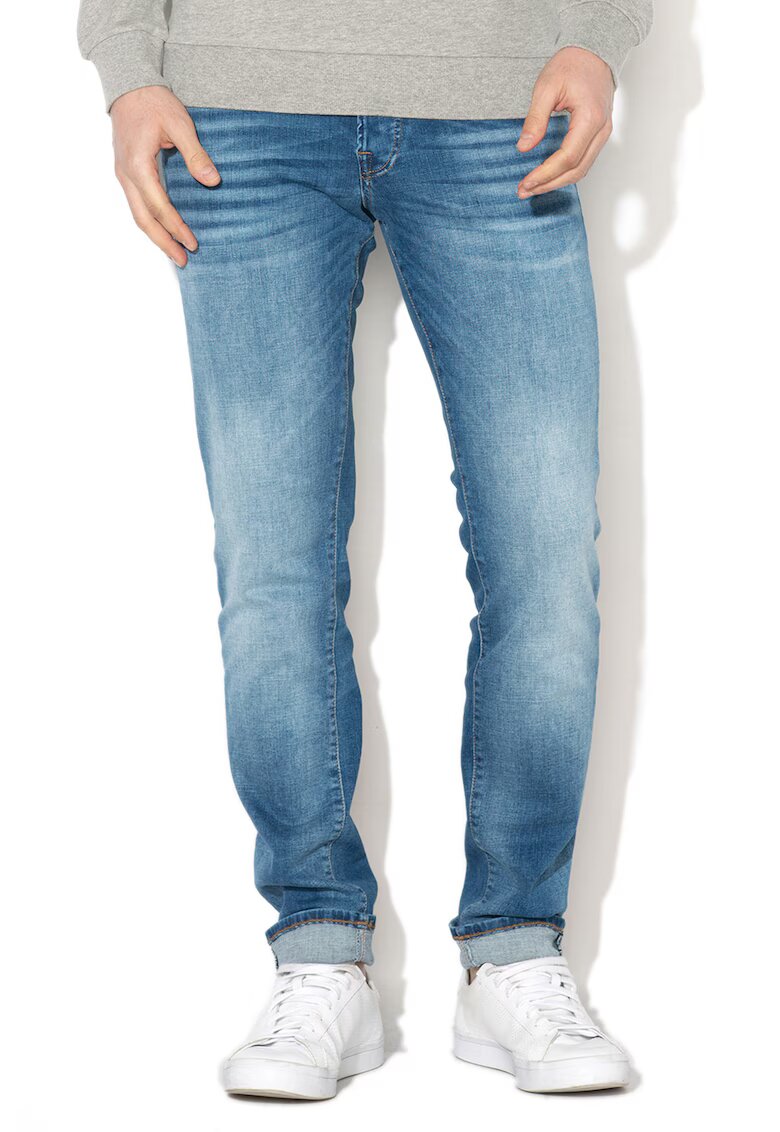 Jack  Jones Jack&Jones - Blugi slim fit cu aspect decolorat Glenn - Albastru
