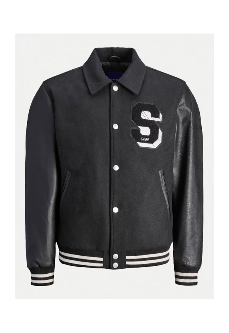 Jack  Jones Jack&Jones Geaca bomber Carter 12260455 Negru Regular Fit - Poliester