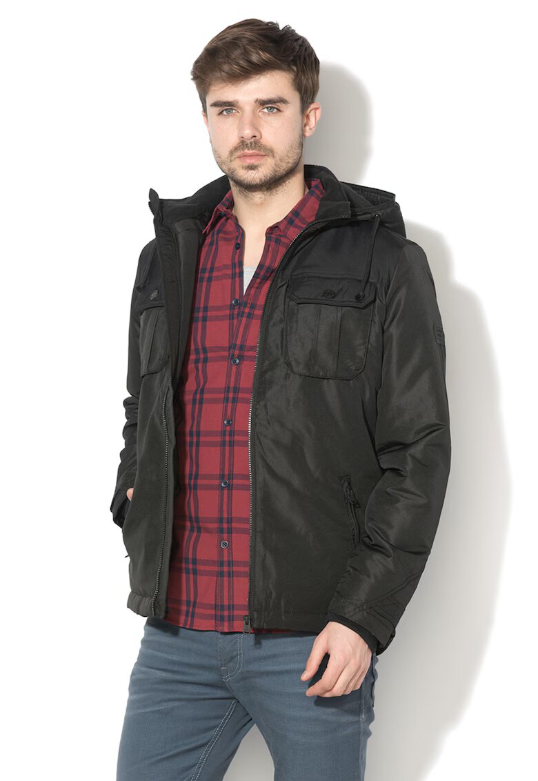 Jack  Jones Jack&Jones - Jacheta cu vatelina si gluga detasabila Flicker - Negru