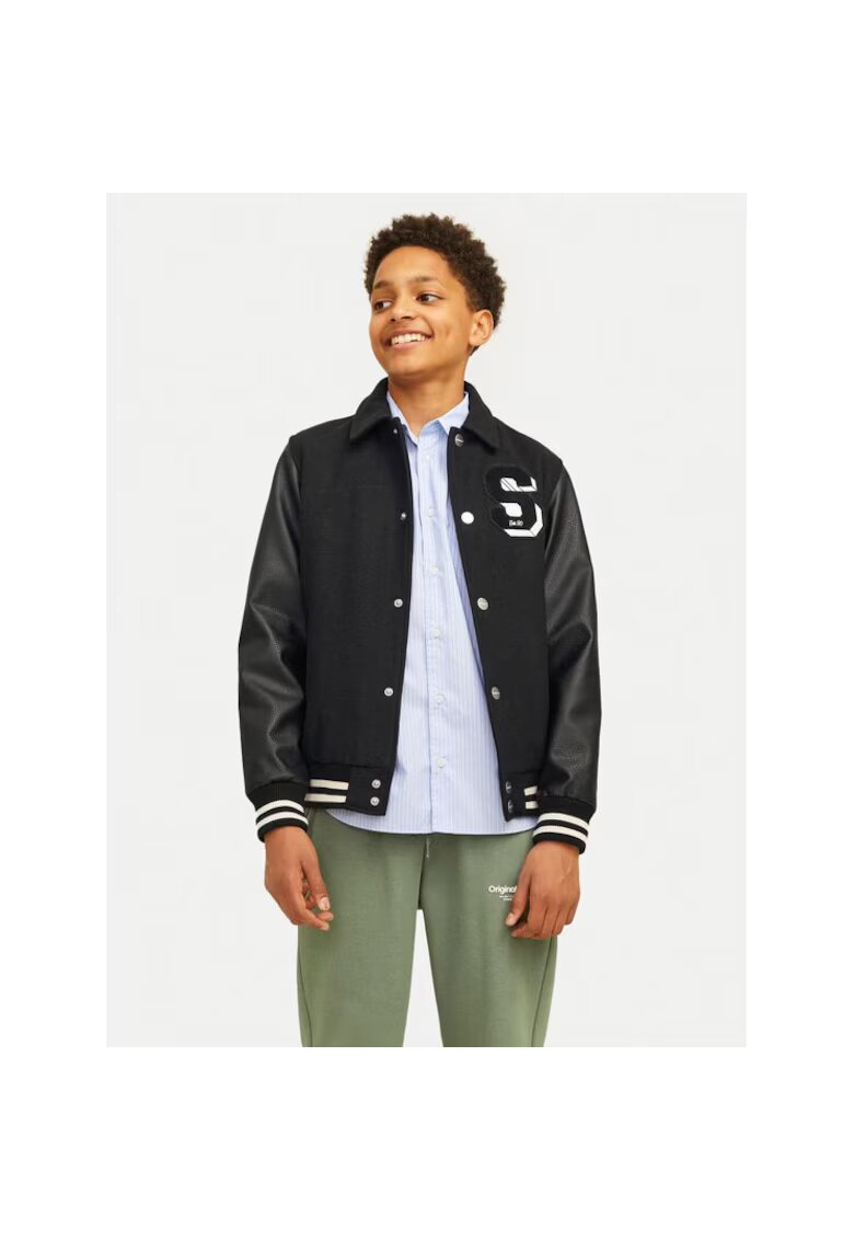 Jack  Jones Jack&Jones Junior Geaca bomber Carter 12261333 Negru Regular Fit - Poliester