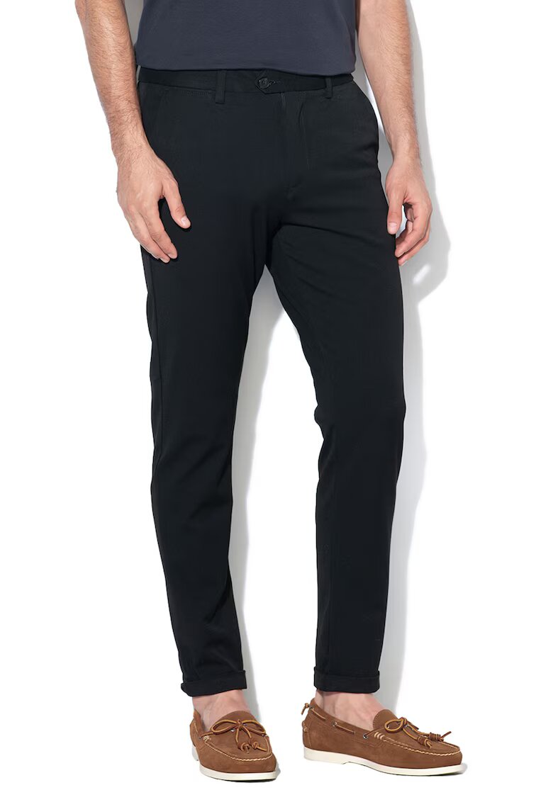 Jack  Jones Jack&Jones - Pantaloni chino slim fit cu buzunare oblice Marco - Negru