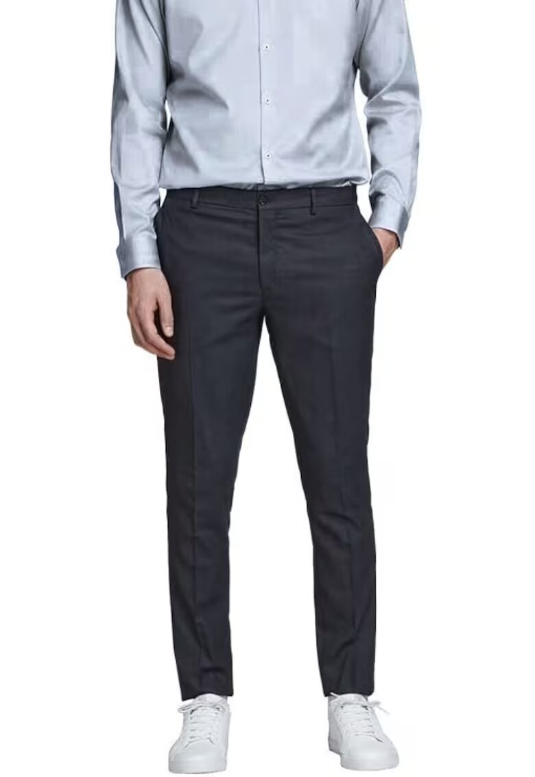 Jack & Jones Pantaloni barbati poliester/viscoza - Gri - Gri