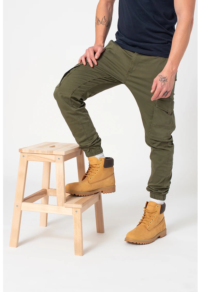 Jack  Jones Pantaloni cargo conici Paul - Kaki