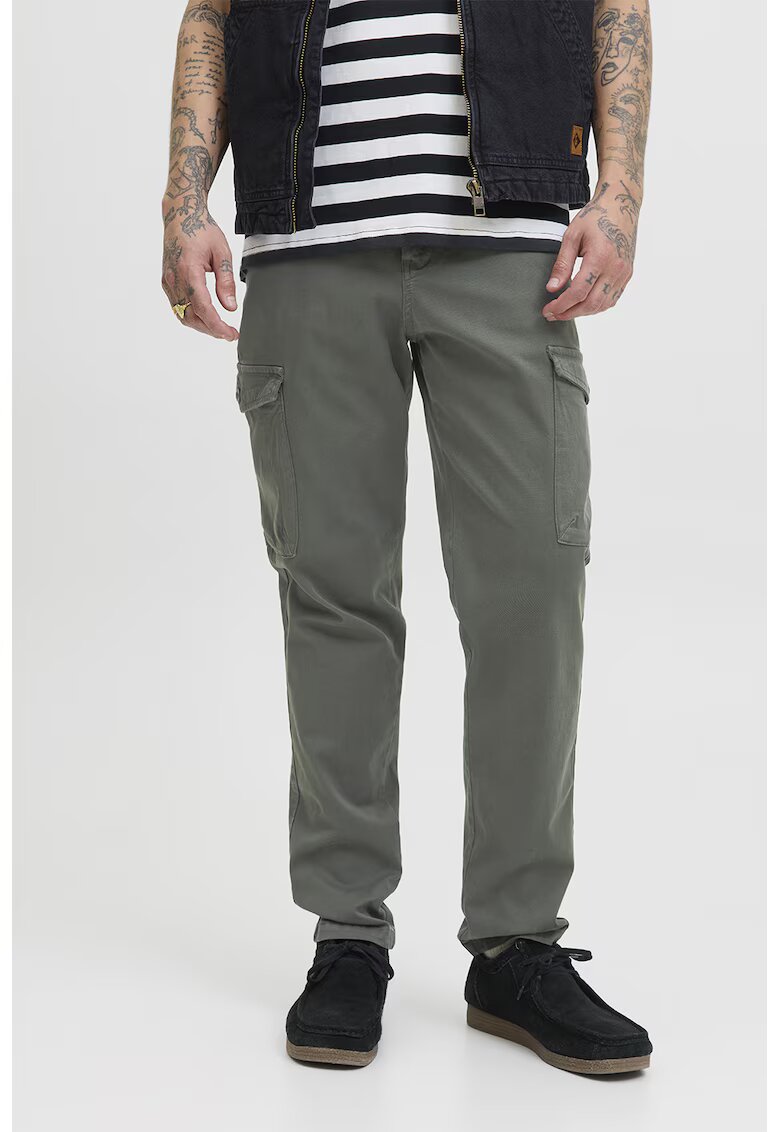 Jack  Jones Pantaloni cargo din amestec de bumbac - Gri