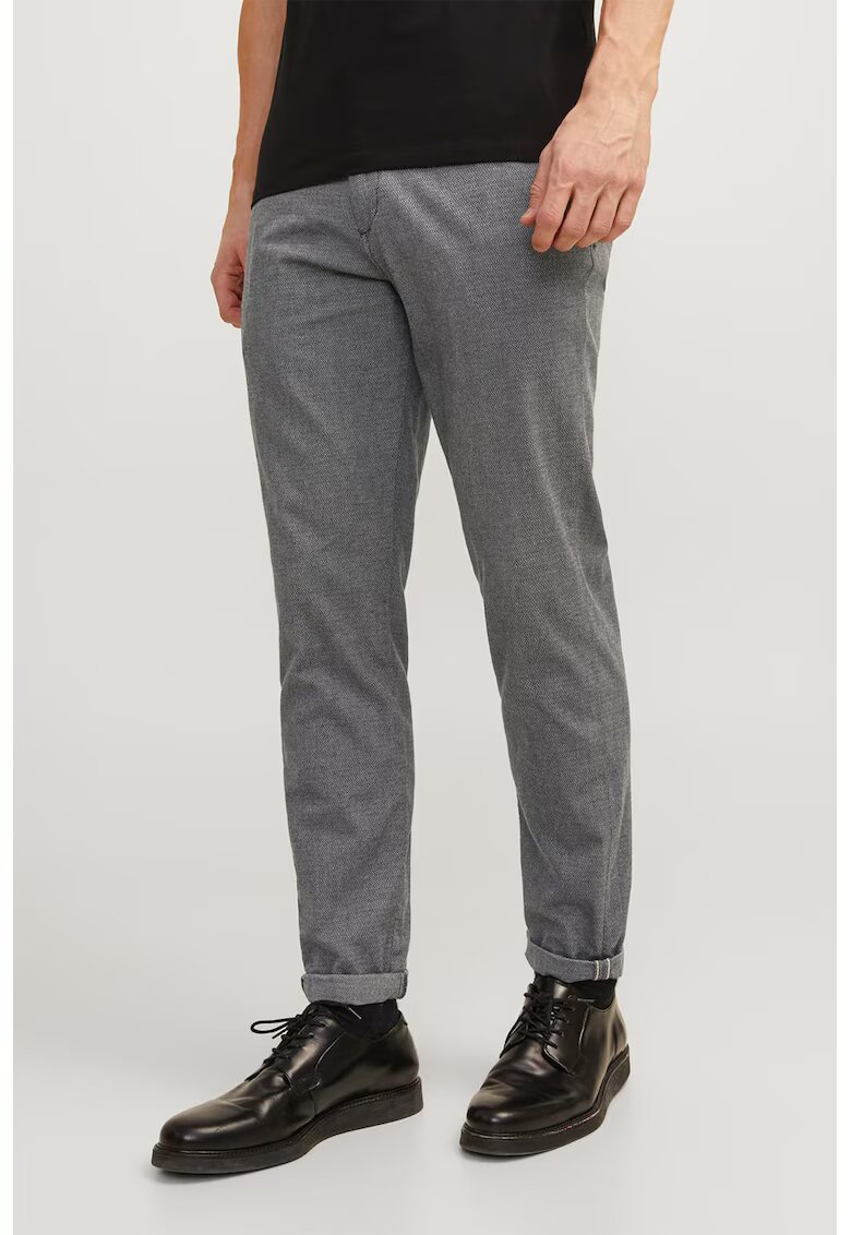 Jack  Jones Pantaloni chino slim fit - Gri inchis melange