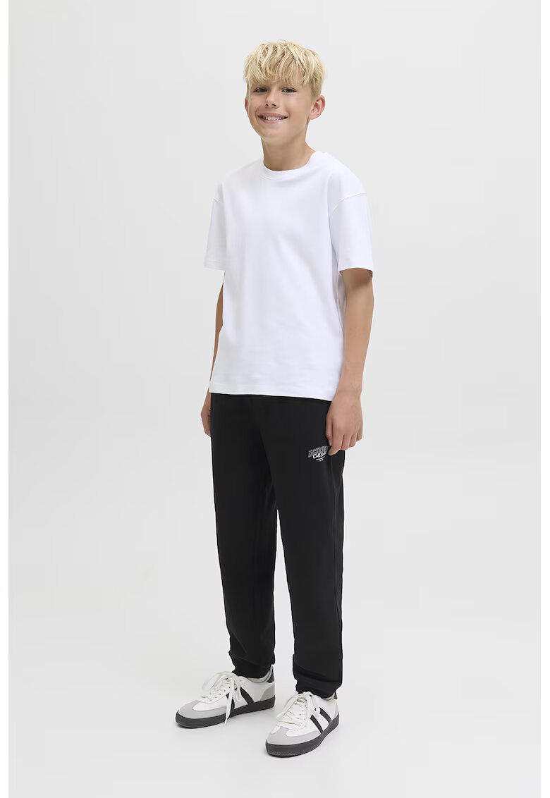 Jack  Jones Pantaloni de trening din amestec de bumbac cu snur in talie - Negru