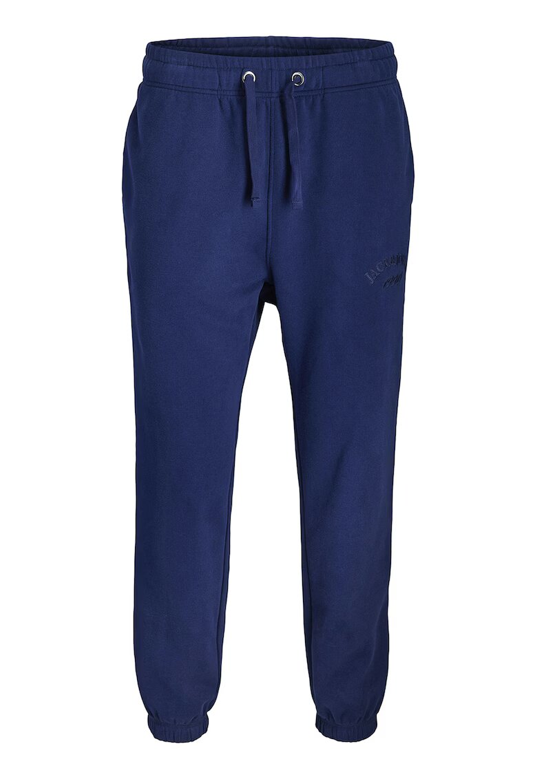 Jack & Jones Pantaloni de trening din bumbac organic cu talie ajustabila - Albastru indigo