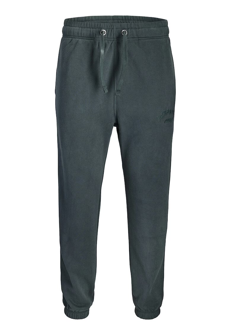 Jack & Jones Pantaloni de trening din bumbac organic cu talie ajustabila - Verde persan
