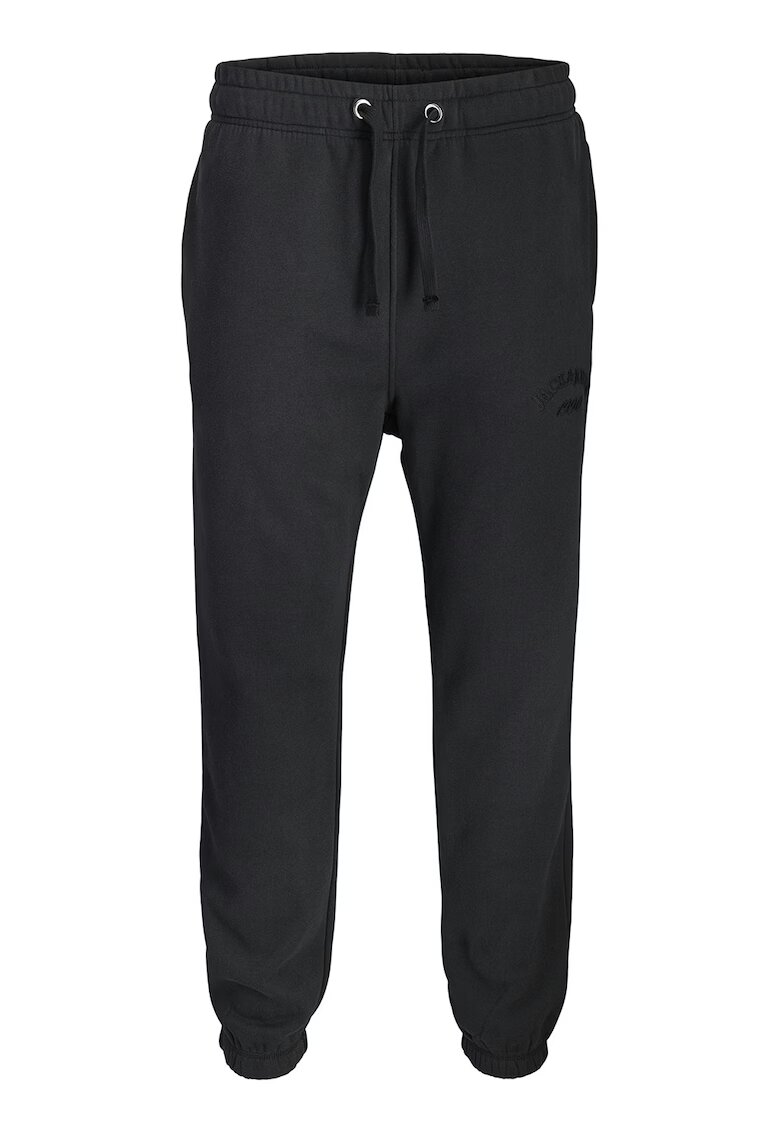 Jack & Jones Pantaloni de trening uni din amestec de bumbac organic - Negru