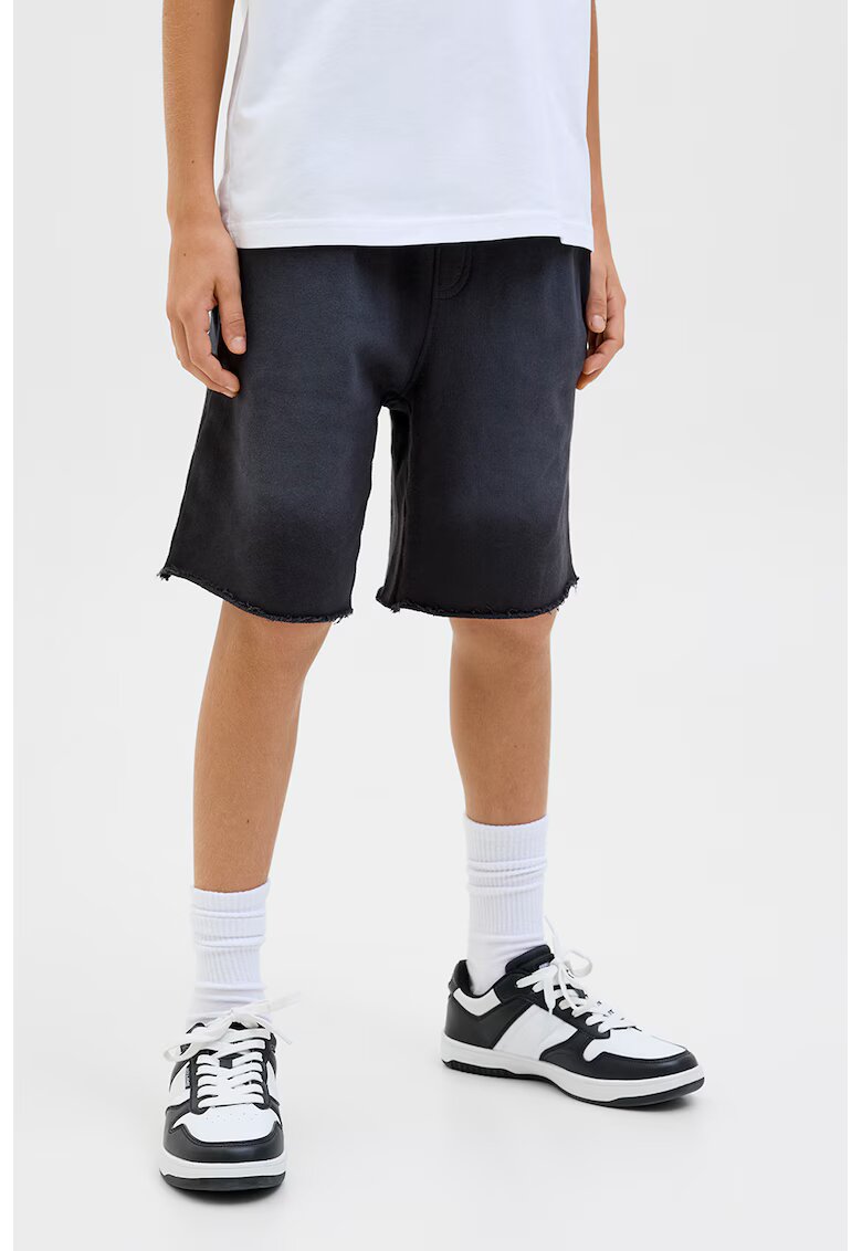 Jack  Jones Pantaloni scurti cu terminatii nefinisate - Negru stins