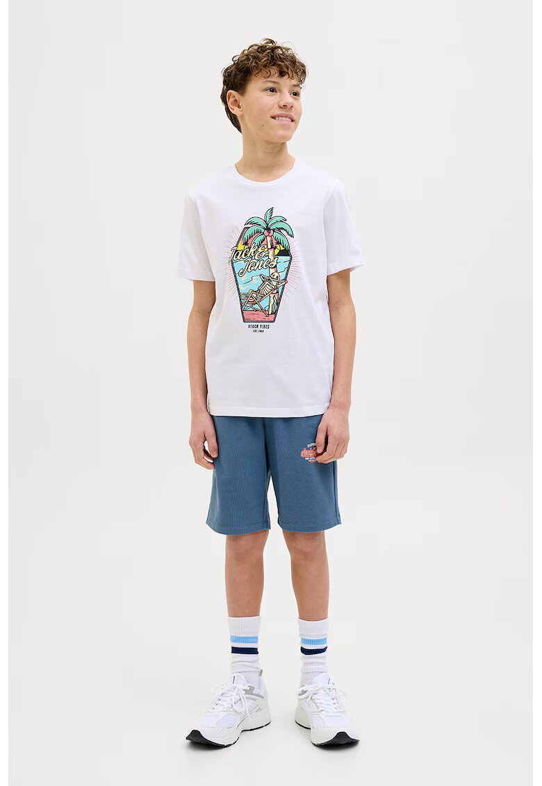 Jack  Jones Pantaloni scurti din amestec de bumbac cu buzunare laterale - Albastru prafuit
