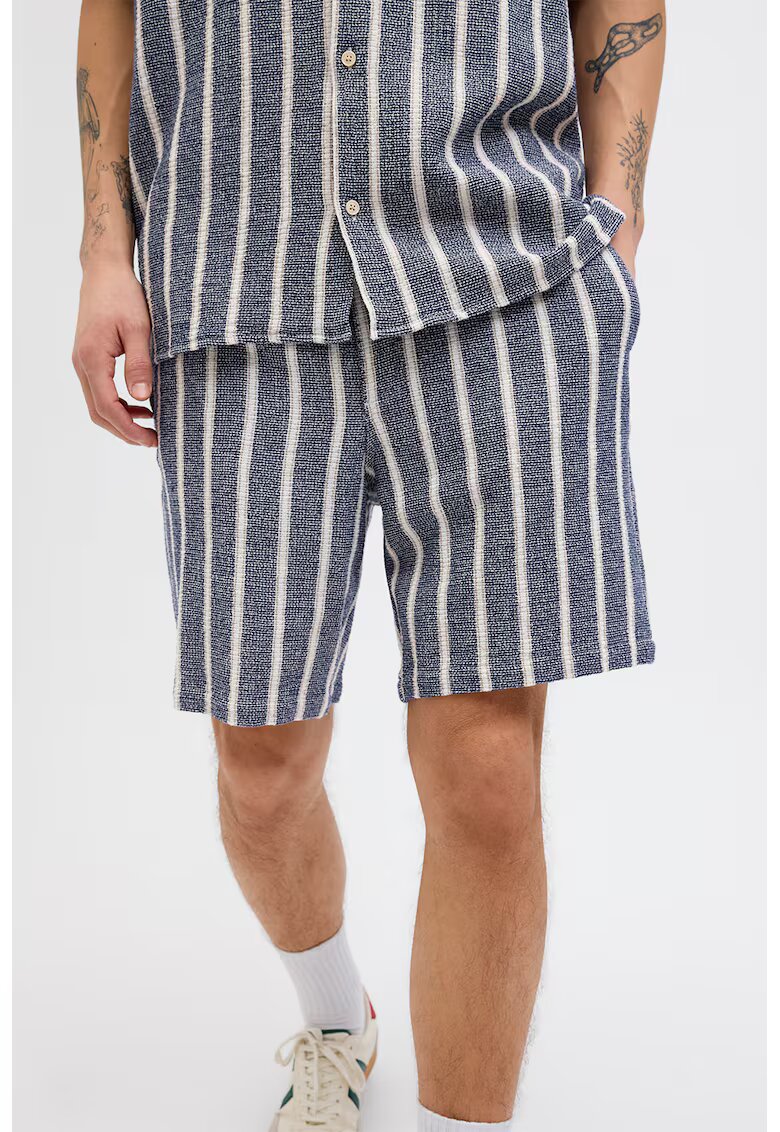 Jack  Jones Pantaloni scurti din amestec de bumbac organic - Alb/Bleumarin