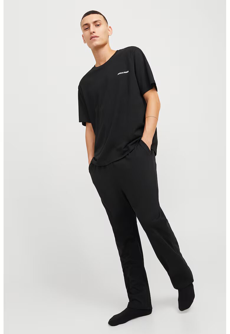 Jack & Jones Pijama cu detalii logo - Negru