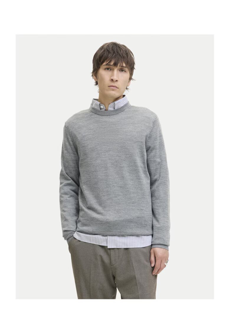 Jack & Jones Pulover barbati - Jack Jones - lana merinos - gri