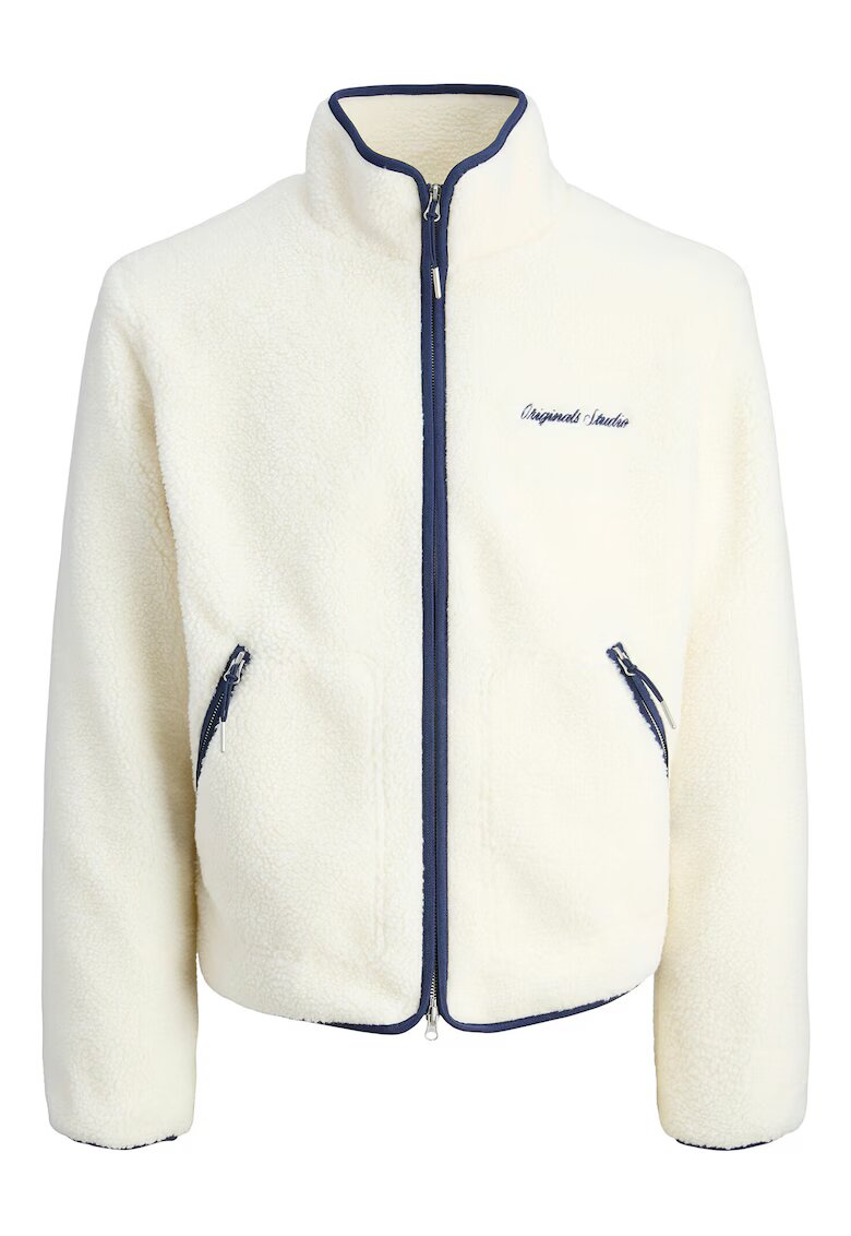 Jack & Jones Pulover barbati - Jack Jones - poliester - ecru/albastru -