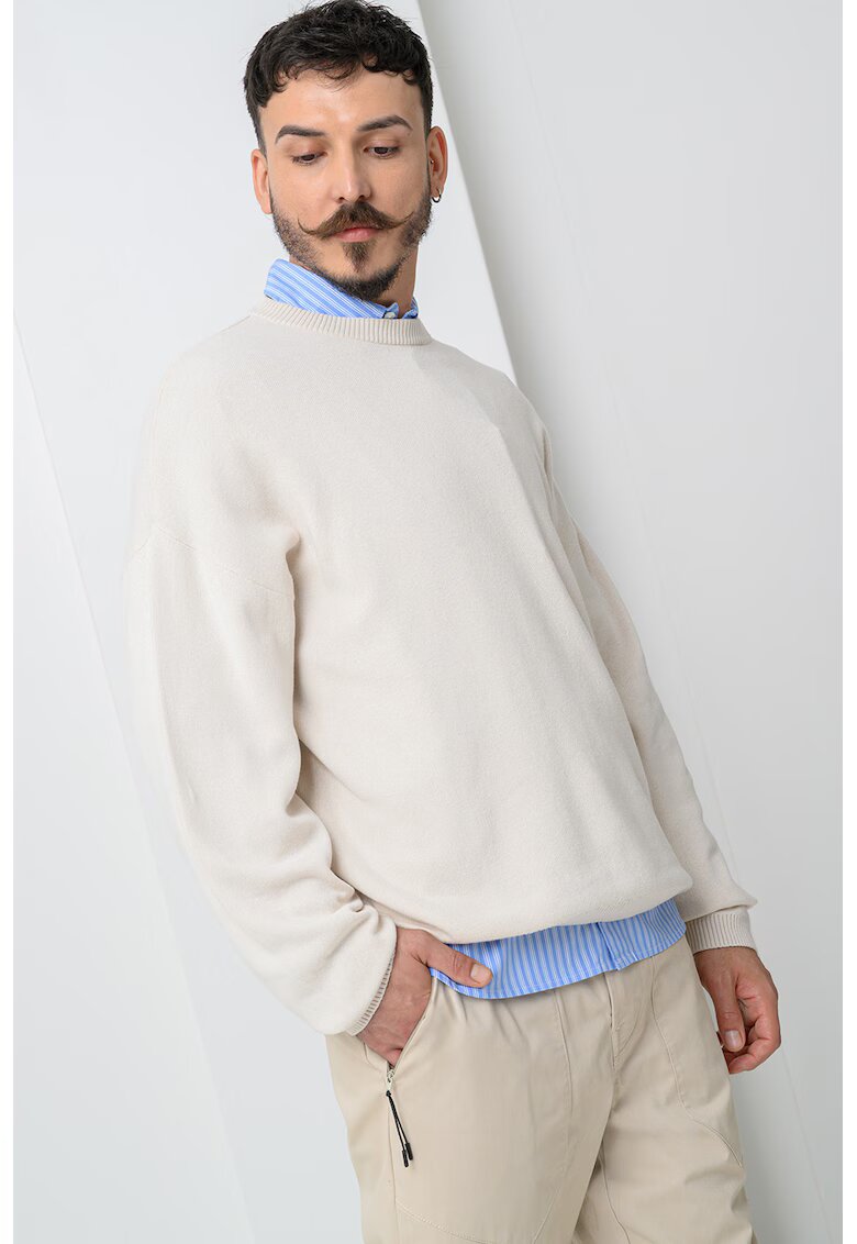Jack  Jones Pulover cu decolteu la baza gatului Signal - Alb fildes
